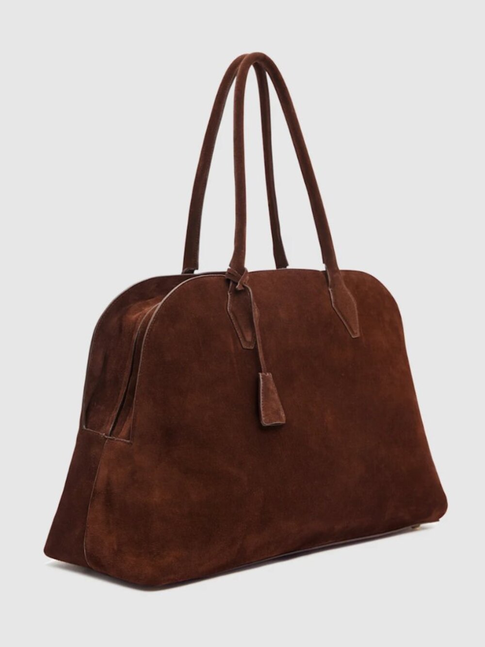 NWT Reformation Oversized Seraphine Tote Bag Brown Espresso Suede - Picture 11 of 12